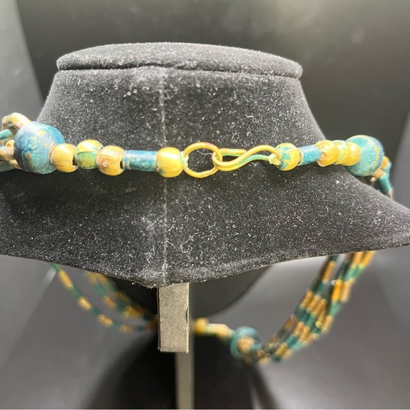 Vintage Style Boho Necklace Painted Wood Beads - Picture 12 of 14